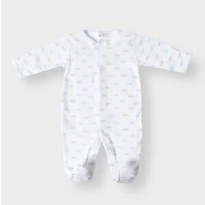 Footie Pima Cotton Footed Sleeper Pajama Boys Playsuit Blue Outfit HOLA BABY